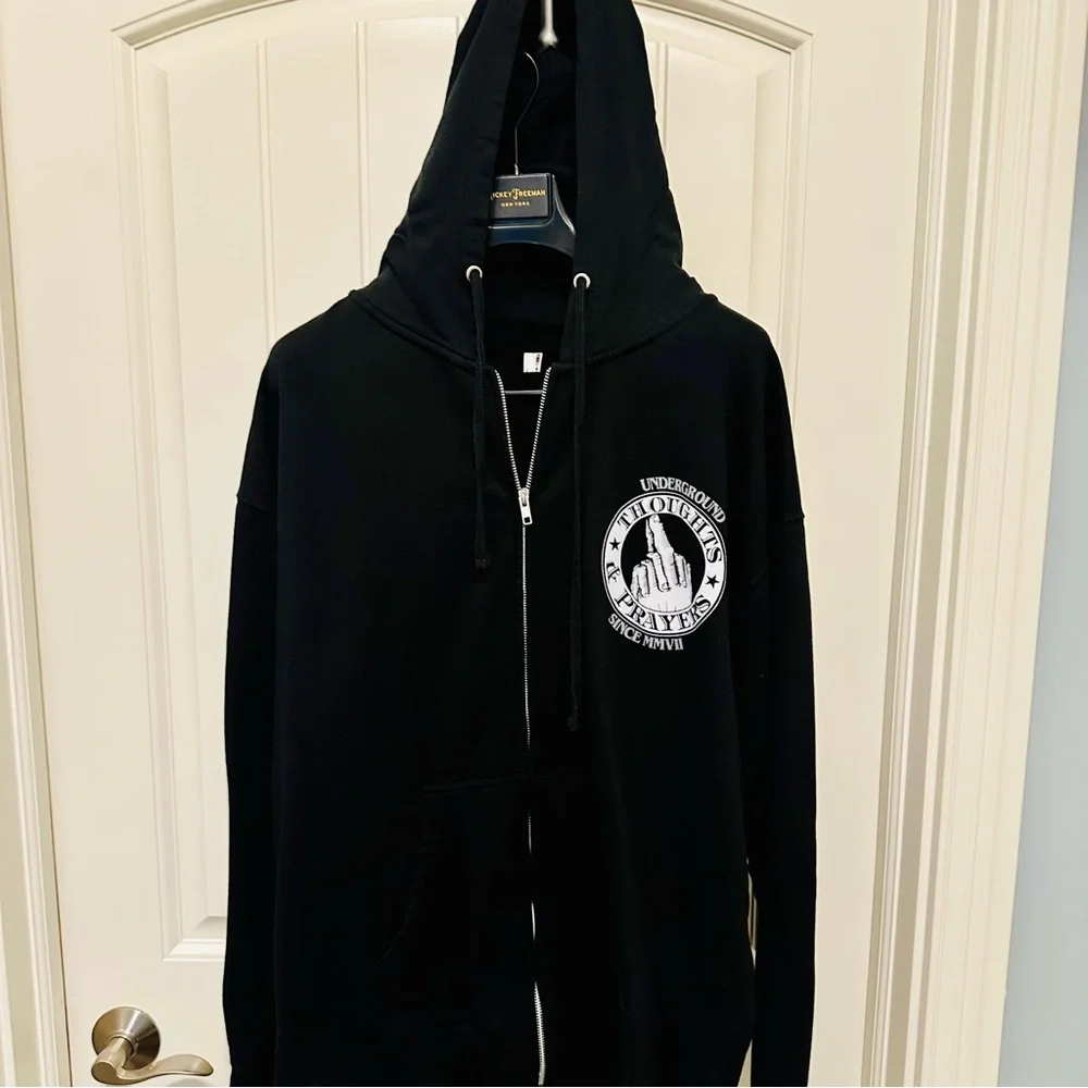 Black Novelty 2XL FULL Zip-Up Hoodie - Picture 3 of 6